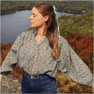 Doen O'Keefe Top- Blue Tisbury Paisley XS